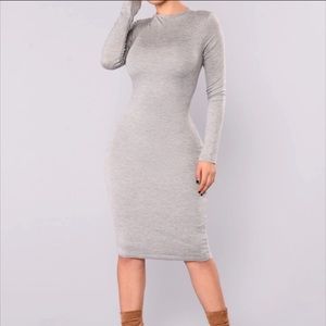NWT Fashion Nova heather grey midi dress